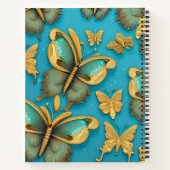 Carnet Papillons Turquoises modernes Parties scintillant (Dos)