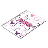 Carnet Papillons violets et roses (Côté gauche)