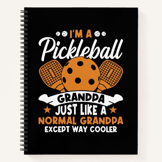 Carnet Papy joueur de pickleball cool (Devant)
