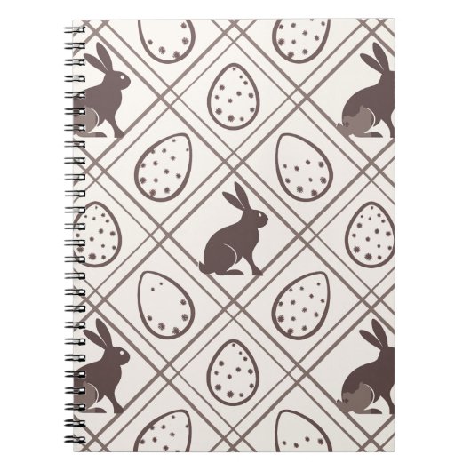 Carnet Pâques carreaux marron (Devant)