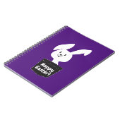 Carnet Pâques Espèce De Souhait Avec Lapin Blanc Sur Viol (Côté gauche)