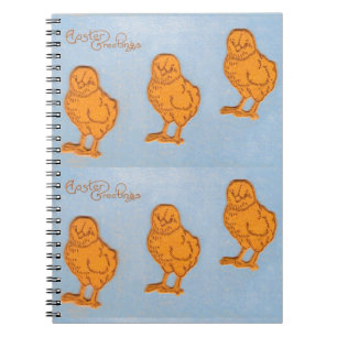 Carnet Pâques Salutations poussins en Bleu