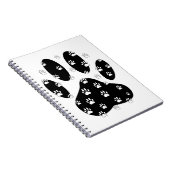 Carnet Paquets blancs sur l'Empreinte de patte noir (Côté Droit)