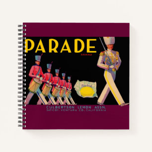 Carnet Parade citron crate imprimé étiquette dans les a