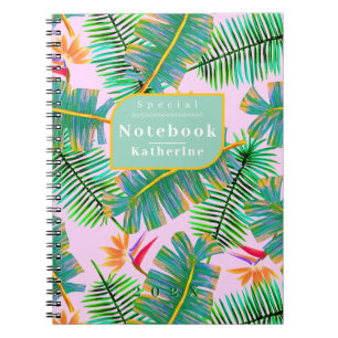 Carnet Paradis de palmier rose