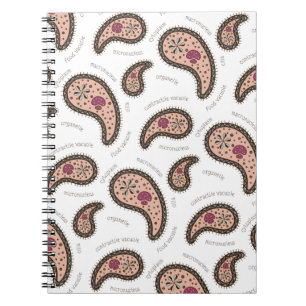 Carnet Paramecia Paisley Biologie Personnalisable Blanc