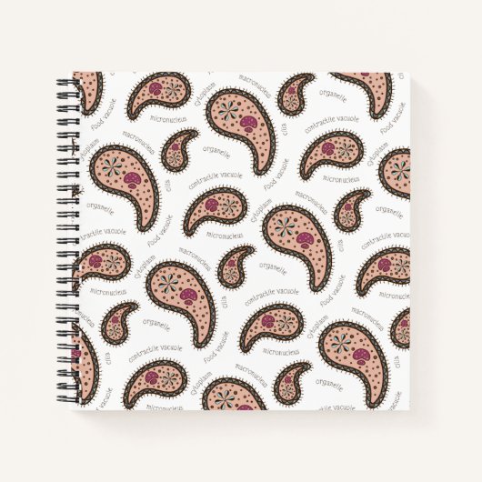 Carnet Paramecia Paisley Personnalisable Biologie Blanc (Devant)