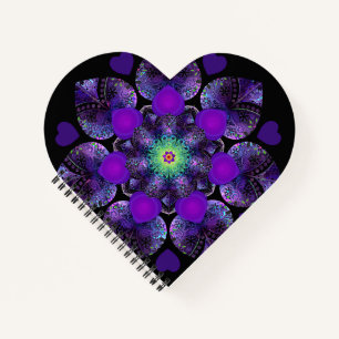 Carnet Parapluie violet & coeurs .7