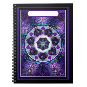 Carnet Parapluie violet & coeurs .7