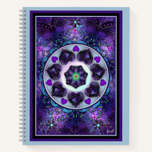 Carnet Parapluie violet & coeurs .7