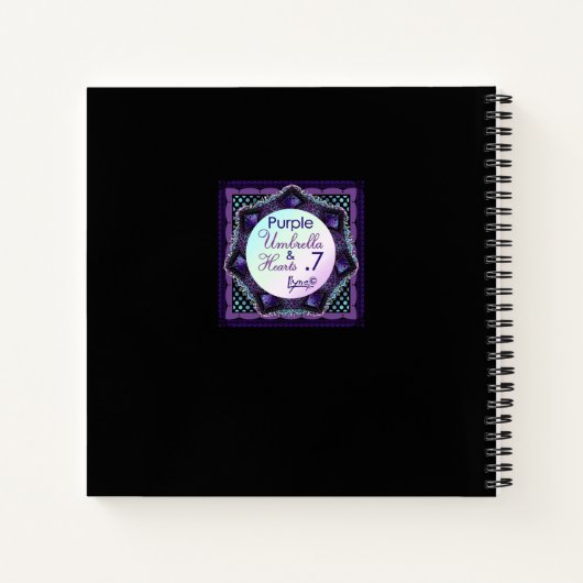 Carnet Parapluie violet & coeurs .7 (Dos)