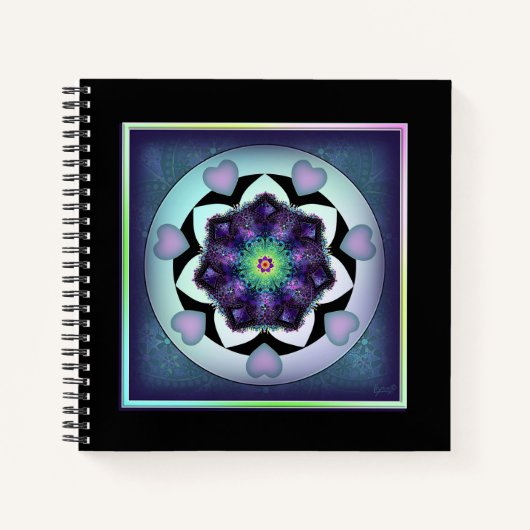 Carnet Parapluie violet & coeurs .7 (Devant)