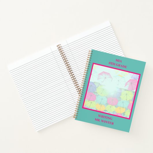 Carnet Parapluies Colorés Scolaire Classe Étudiant (Intérieur)