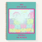 Carnet Parapluies Colorés Scolaire Classe Étudiant (Devant)