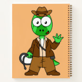 Carnet Parasaurolophus Habillé Comme Indiana Jones. (Dos)