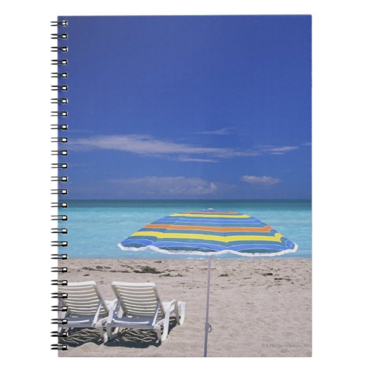 Carnet Parasol et deux transats sur la plage, Miami (Devant)