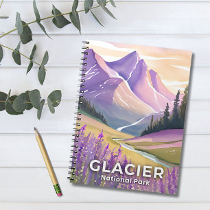 Carnet Parc national de Glacier Aquarelle lavande de pr