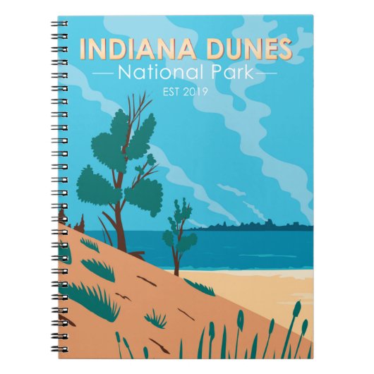 Carnet Parc national des dunes d'Indiana Vintage (Devant)