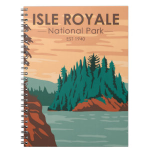 Carnet Parc national Isle Royale Michigan Vintage