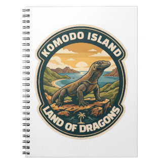 Carnet Parc national vintage de l'île de Komodo Indonésie