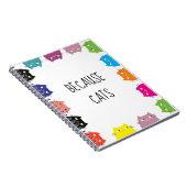 Carnet Parce que Cats Drôle Citation (Côté Droit)