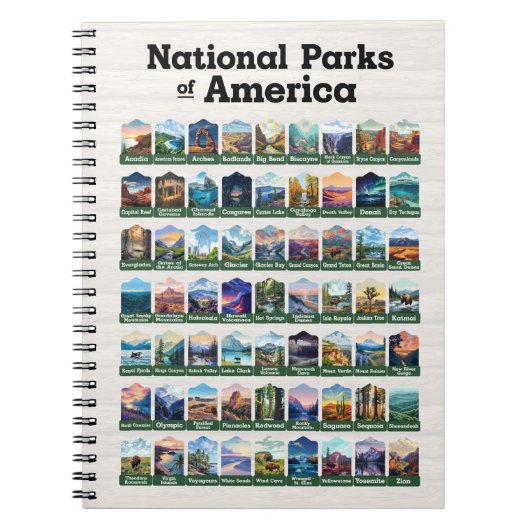 Carnet Parcs nationaux des États-Unis d'Amérique USA (Devant)