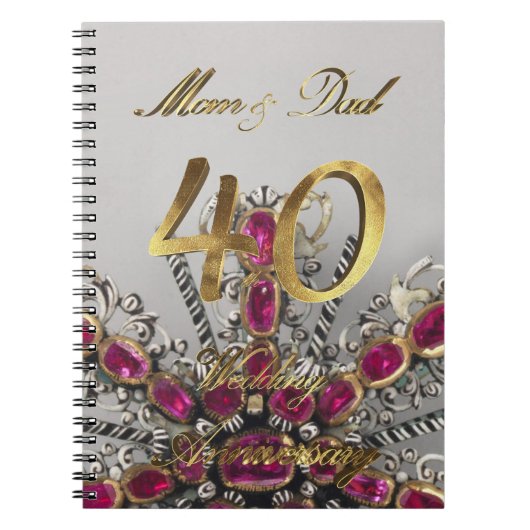 Carnet Parents 40e anniversaire Mariage Mariage de rubis (Devant)