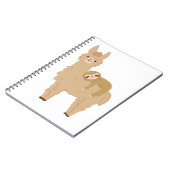 Carnet Paresse adorable dormant sur un lama (Côté gauche)