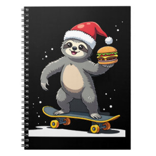 Carnet PAResseux de NOËL Paresseux drôle de skateboard de