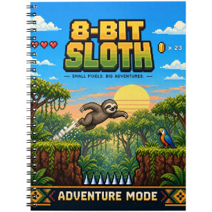 Carnet Paresseux, Pixel Art Rétro 8 Bits