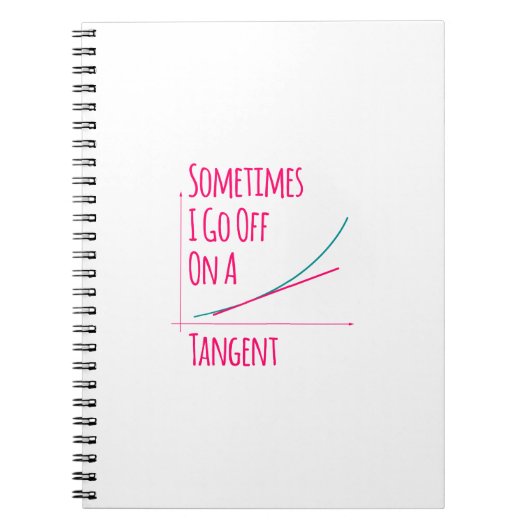 Carnet Parfois je pars sur un Tangent Funny Math Enseigna (Devant)