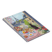 Carnet Paris Balcony Cat Breakfast Eiffel Tower Notebook (Côté Droit)