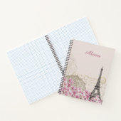 Carnet Paris en fleurs | votre nom (Intérieur)