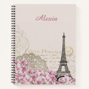 Carnet Paris en fleurs   votre nom
