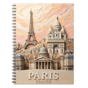 Carnet Paris France Europe Moderne Pastel Texturé Voyage