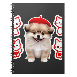 Carnet Paris Pup & Kitty Crew � Chien et chat au béret mi