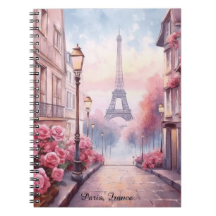 Carnet Paris romantique France – Tour Eiffel florale