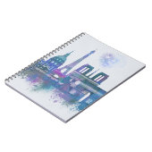 Carnet Paris Skyline - Aquarelle bleu (Côté gauche)