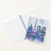 Carnet Paris Skyline - Aquarelle bleu (Intérieur)