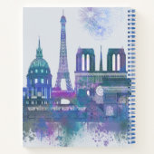 Carnet Paris Skyline - Aquarelle bleu (Dos)