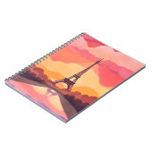Carnet Paris Sunset | Eiffel Tower France Watercolor (Côté gauche)