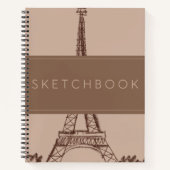 Carnet Paris Tour Eiffel Brown Sketchbook (Devant)