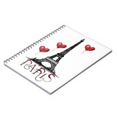 Carnet Paris, Tour Eiffel et Ballons du Coeur Rouge (Côté gauche)