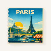 Carnet Paris Vintage Travel Poster Notebook (Devant)