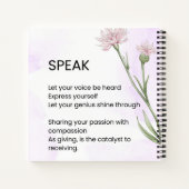 Carnet Parlez - Poème d'autonomisation d'amour personnel (Dos)