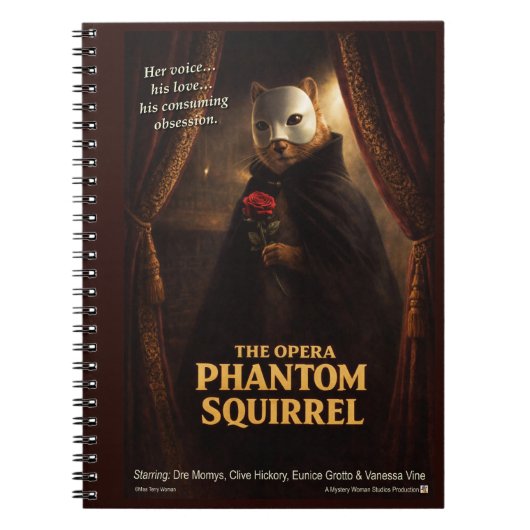 Carnet Parodie de l'Opéra Fantôme Écureuil (Devant)
