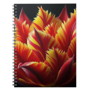 Carnet Parrot Tulip Floral Rouge et Jaune
