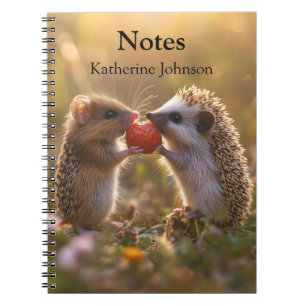 Carnet Partage d'une fraise - Hérisson adorable et souris