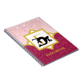 Carnet Parties scintillant à goutte rose Figure Patineur (Côté Droit)