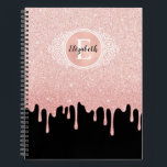 Carnet Parties scintillant à goutte rose Girly Artist Ske<br><div class="desc">Ce carnet de croquis personnalisé de 8, 5 x 11 a un monogramme noir et blanc sur un bel arrière - plan parties scintillant rose faux dégoulinant. Personnalisez-le pour l'artiste girly de votre vie. Fait un cadeau amusant pour les anniversaires et Noël. Conçu pour vous par Blackberry Boulevard.</div>
